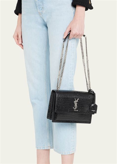 ysl sunset medium croc|saint laurent sunset crossbody bag.